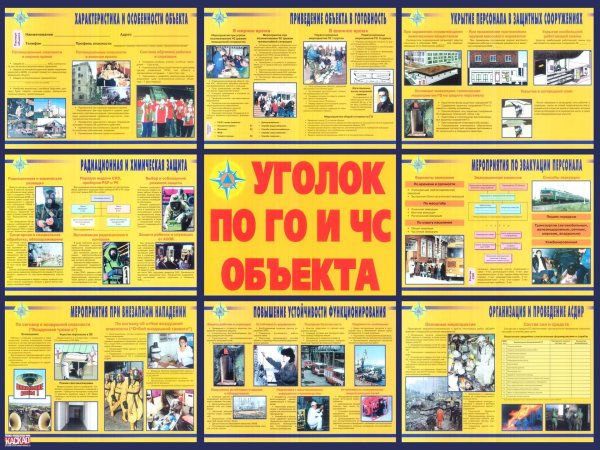 Уголок по гражданской обороне и чрезвычайным ситуациям стандарты