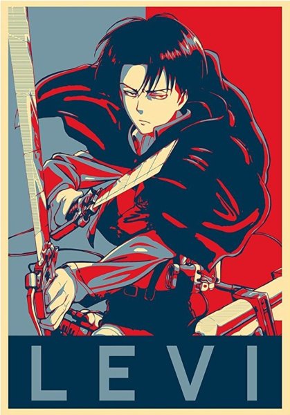 Плакаты аниме атака титанов Леви