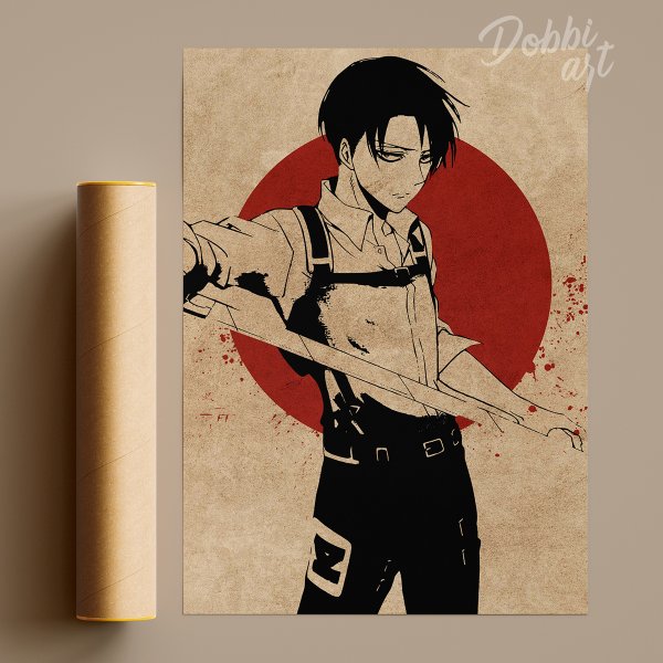 Атака титанов плакат Леви