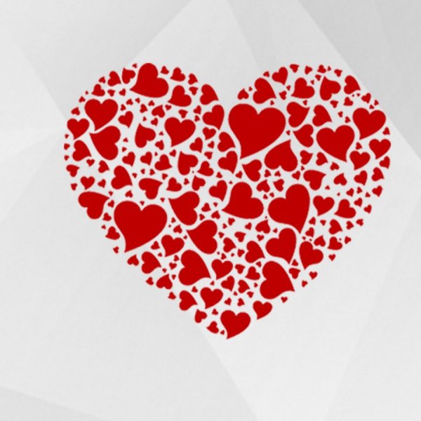 Плакат с сердечками
