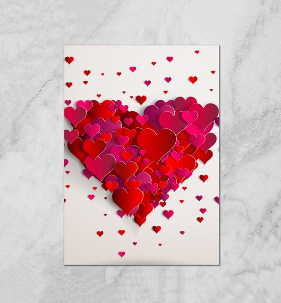 Плакат с сердечками