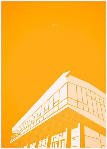 Здание графический дизайн плакат