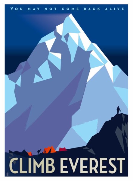 Ретро Тревел постеры Эверест