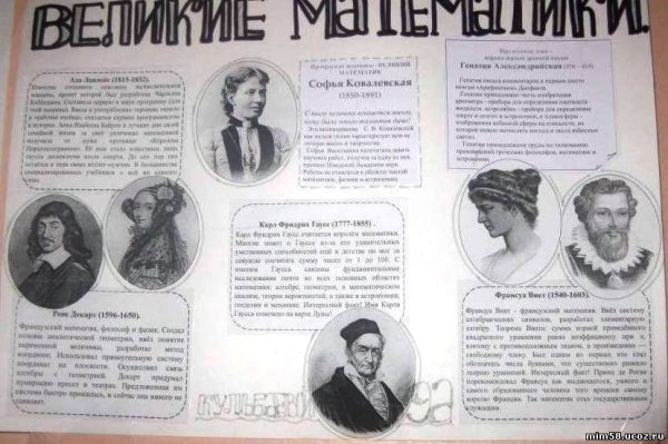 Стенд Великие математики