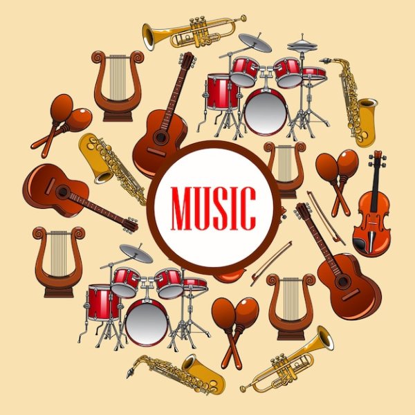 Плакат музыкальные инструменты