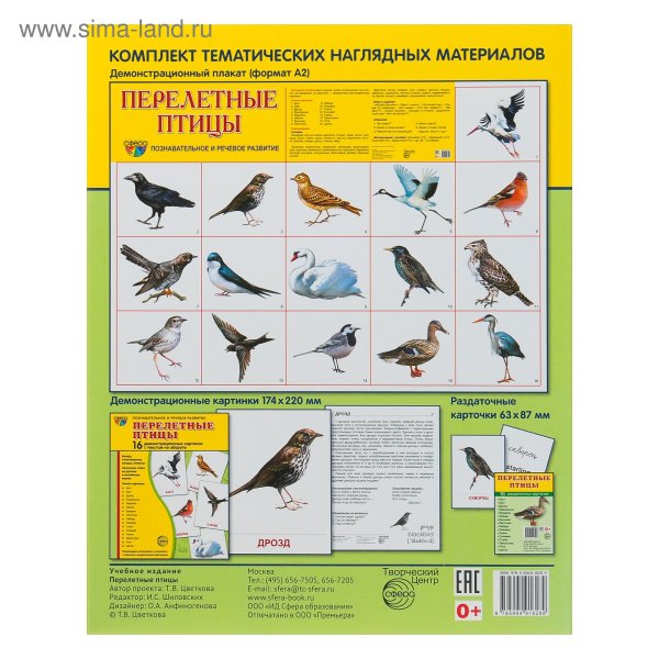 Наглядный материал для детского сада птицы