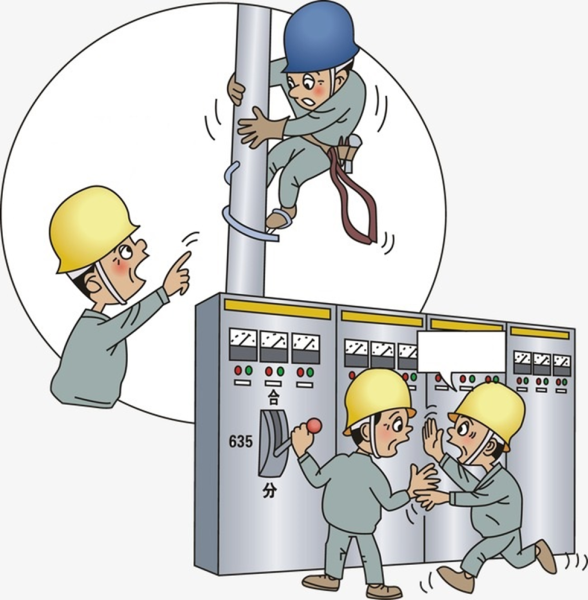 Карикатура на электромонтера