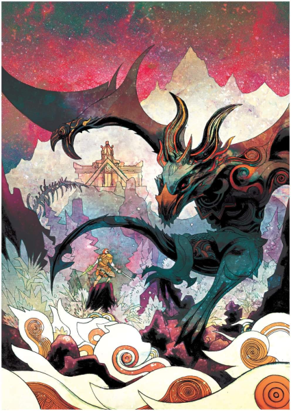 Китайская живопись гунби дракон