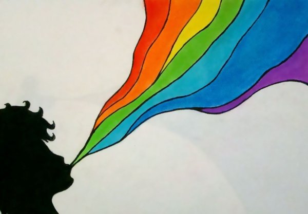 Радужные рисунки для срисовки