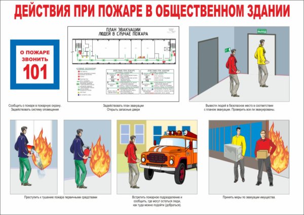 Действия при пожаре в общественном здании