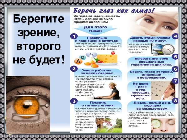 Зрение строение глаза