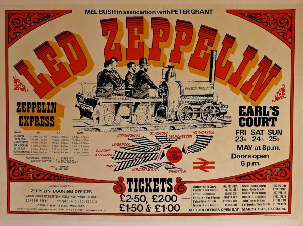 Led Zeppelin плакат старый