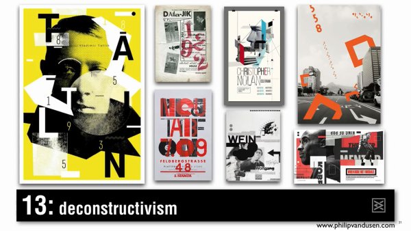 Деконструктивизм в графическом дизайне плакат
