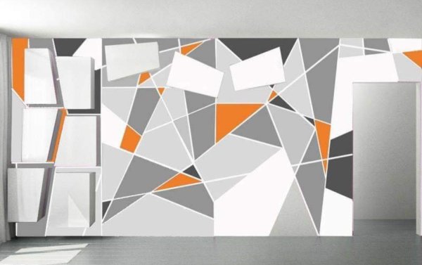 Геометрическая абстракция на стене