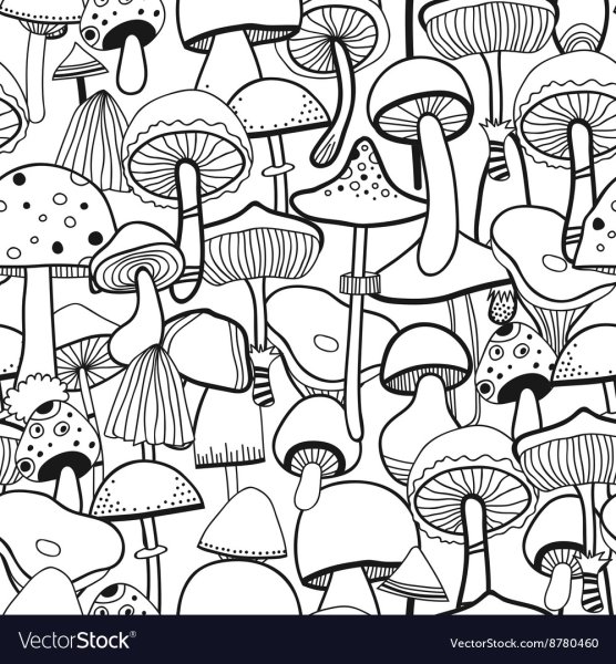 Раскраска в стиле инди КИД гриб