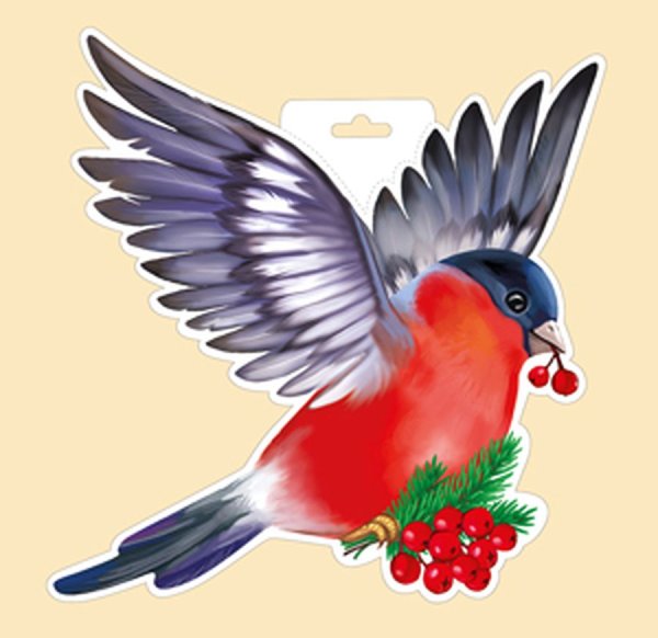 Новогоднее украшение на скотче Снегири