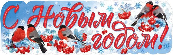 Новый год Снегири плакат