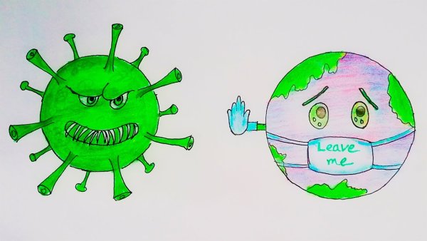 Коронавирус смешной рисунок