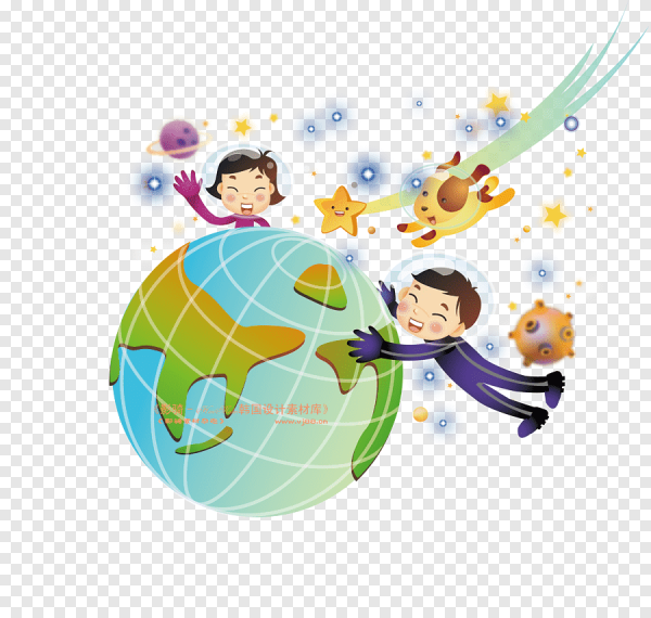 Плакат Глобус и дети