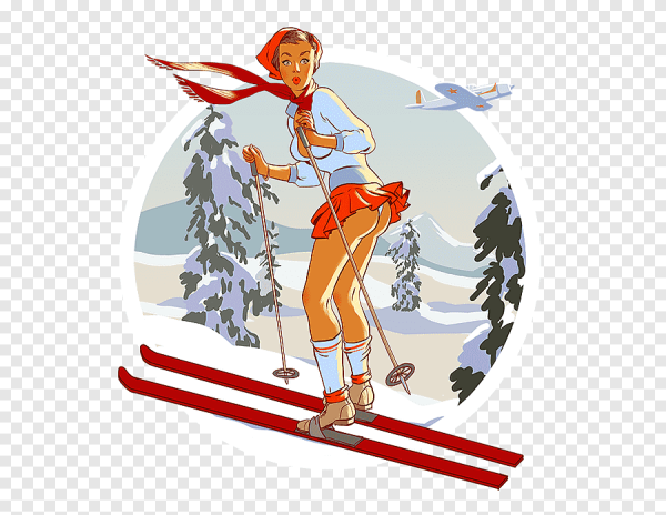 Девушка на лыжах