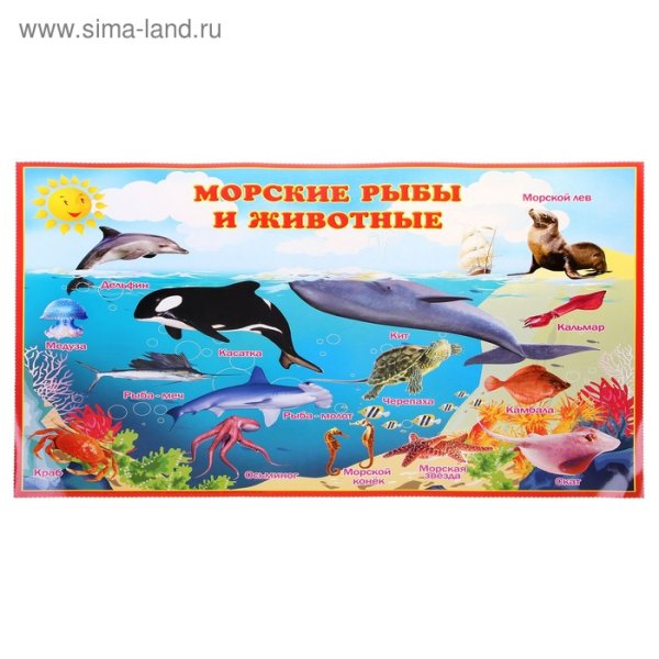 Плакат "обитатели моря"