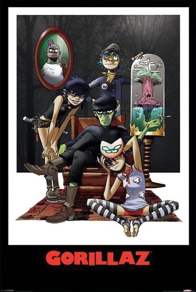 Gorillaz Постер чб