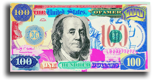 Плакат из денег