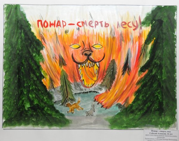 Пожарная безопасность в лесах детские рисунки