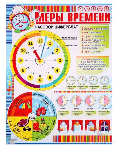 Меры времени для дошкольников