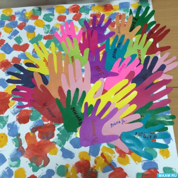 Рисование ладошками дерево дружбы