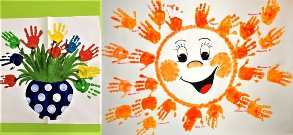 Коллективная работа с ладошками