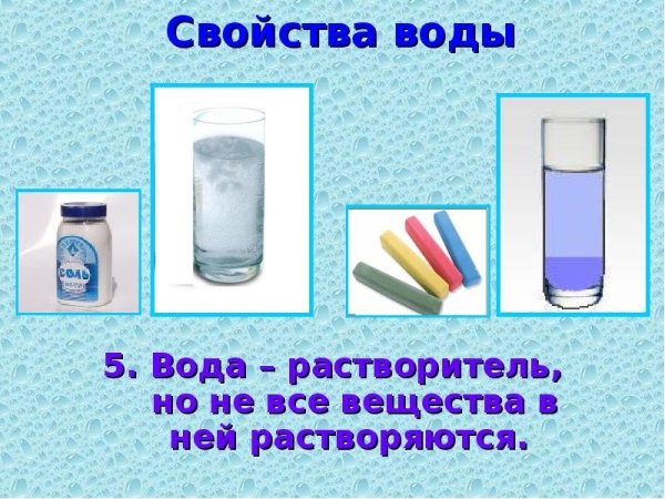 Свойства воды для дошкольников