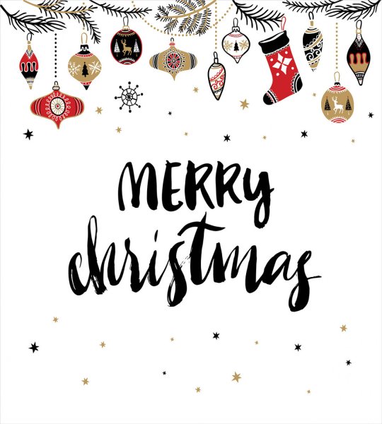 Счастливого нового года и Рождества леттеринг