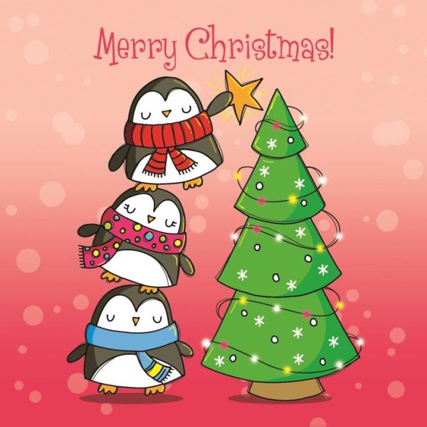 Новогодние открытки мери Кристмас