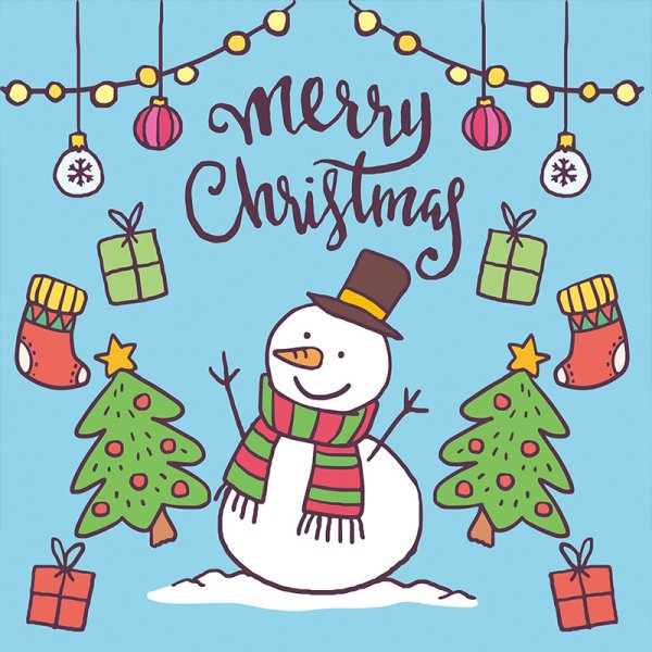 Открытка Merry Christmas для детей