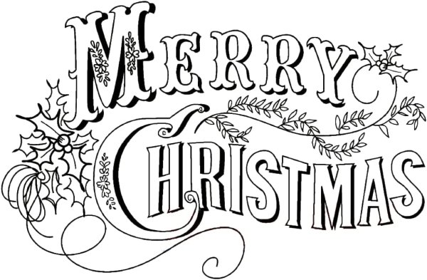 Merry Christmas трафарет