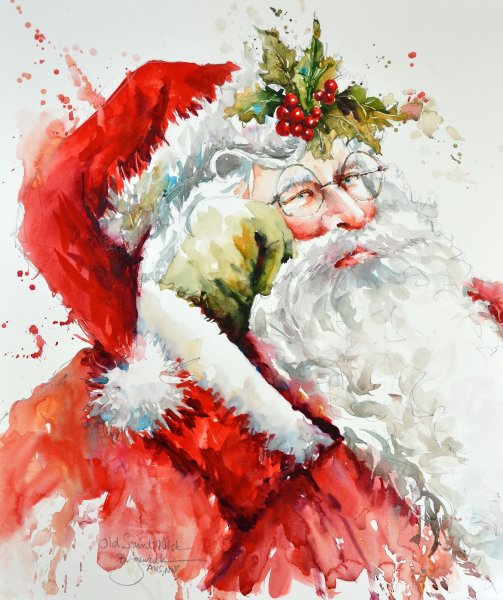 Новогодние Акварельные иллюстрации