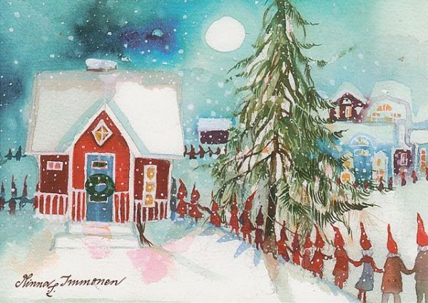 Новогоднее настроение акварель