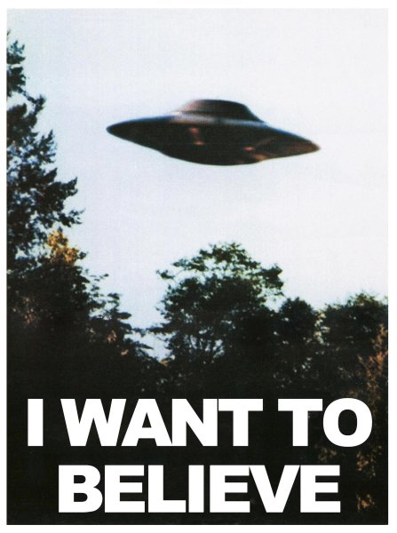 Плакат из секретных материалов i want to believe