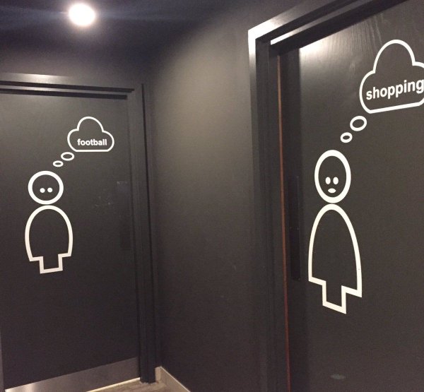 Вывеска на дверь туалета