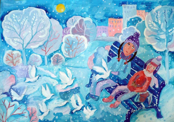 Рисование на зимнюю тему