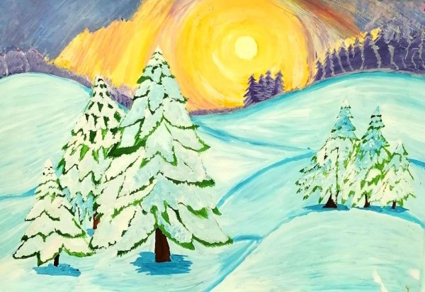 Зимний рисунок легкий