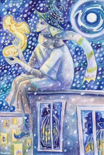 Зима красками для детей