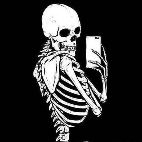 Скелет черно белый