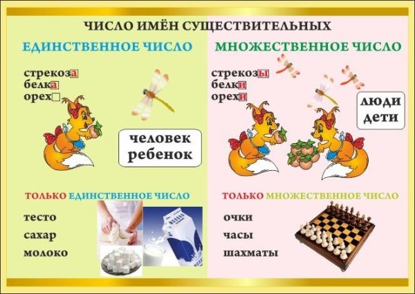 Наглядность по русскому языку для начальной школы