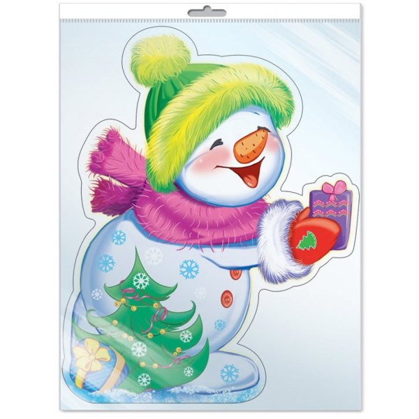 Плакат вырубной Снеговик