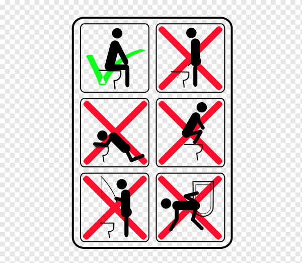 Предупреждающие таблички для туалета