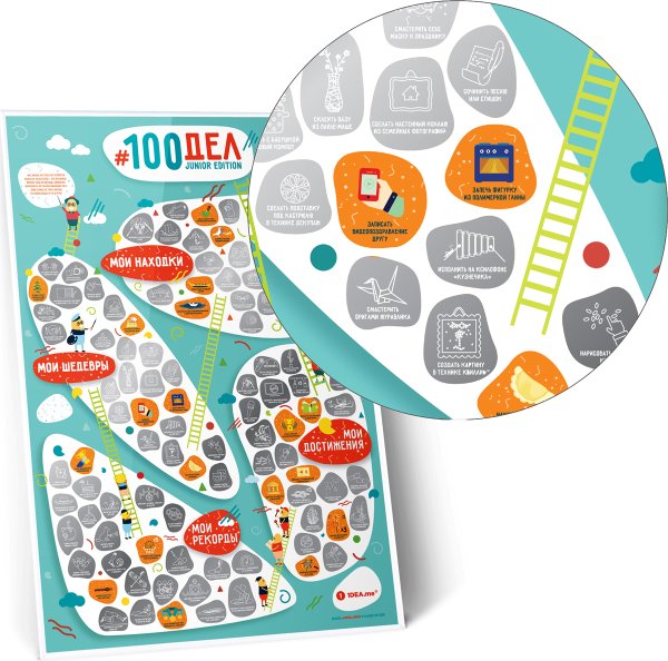 Скретч Постер "#100дел"