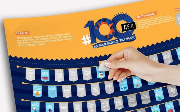 Скретч Постер "#100дел"