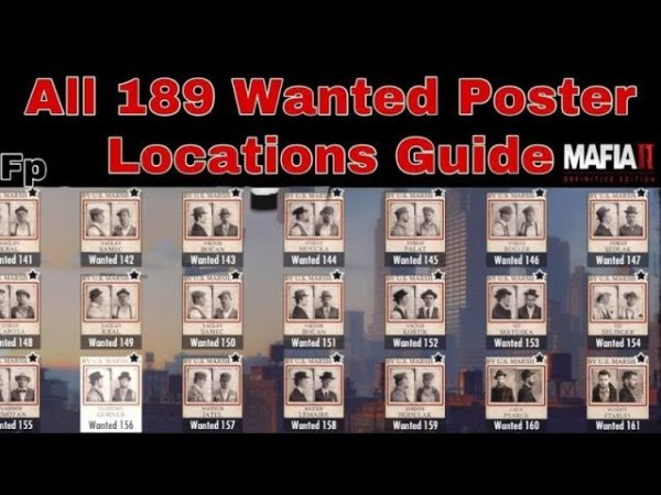 Mafia 2 плакаты розыск карта
